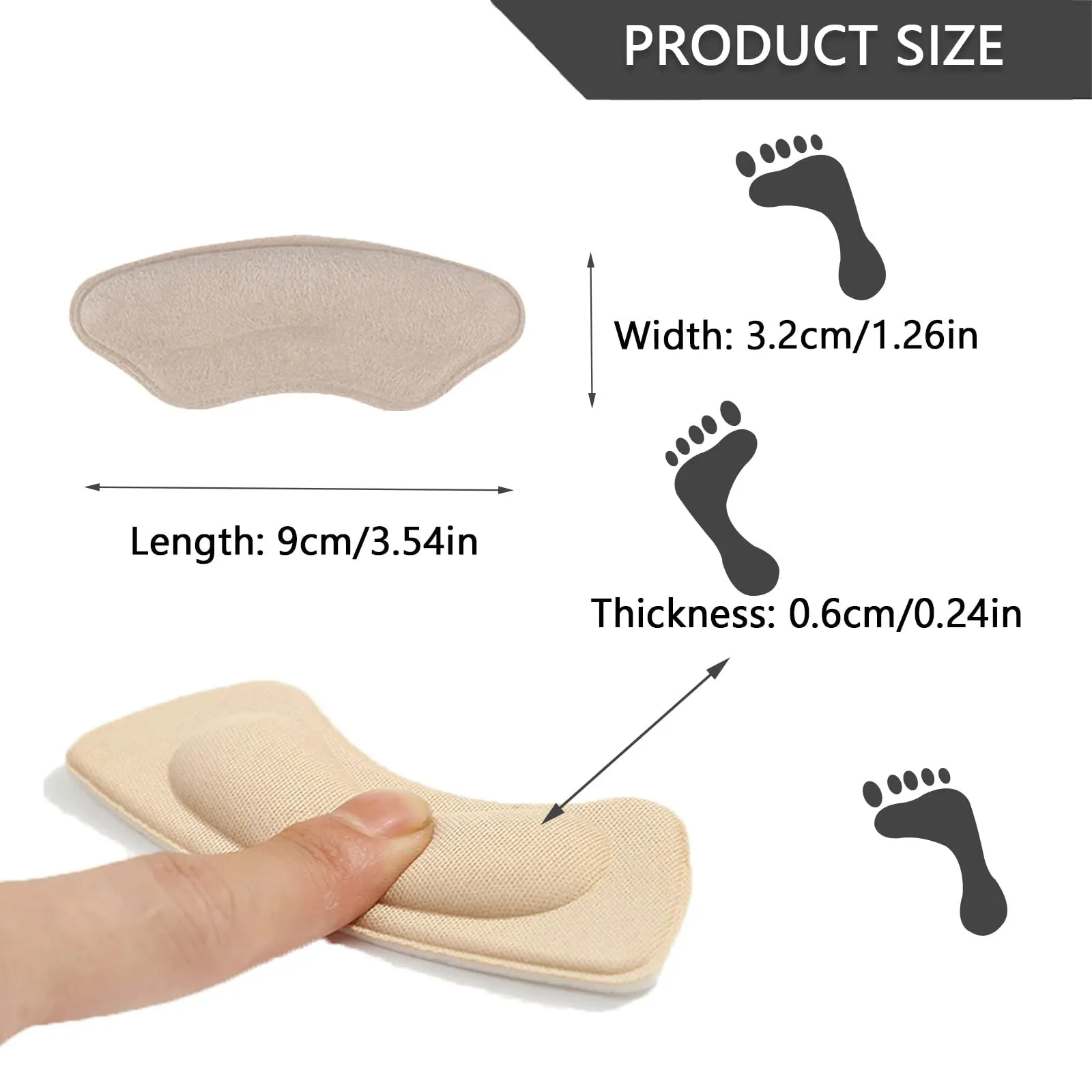 6 Pairs Heel Grips Pads for Loose Shoes Heel Pads and Metatarsal Pads for Shoes Too Big Women Men Prevent Heel Pain Blisters (Beige Blac Transparent Silicone)