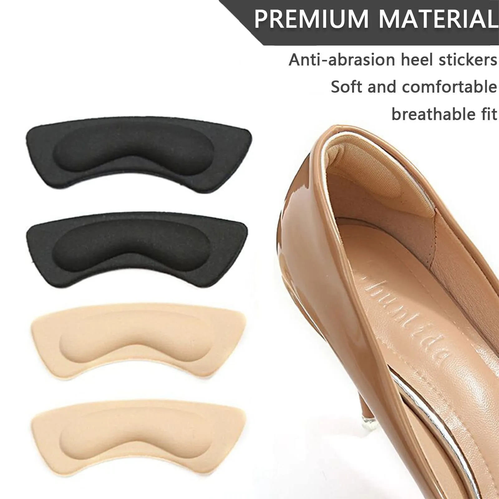 6 Pairs Heel Grips Pads for Loose Shoes Heel Pads and Metatarsal Pads for Shoes Too Big Women Men Prevent Heel Pain Blisters (Beige Blac Transparent Silicone)