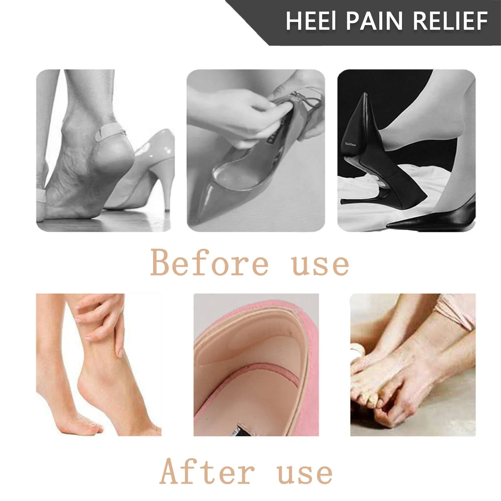 6 Pairs Heel Grips Pads for Loose Shoes Heel Pads and Metatarsal Pads for Shoes Too Big Women Men Prevent Heel Pain Blisters (Beige Blac Transparent Silicone)