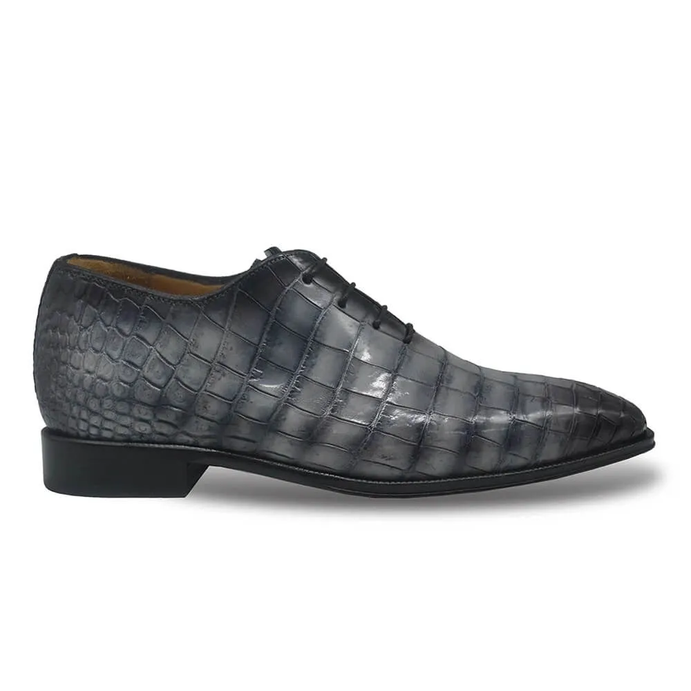 7 CM/2.76 Inches CMR CHAMARIPA  Handcrafted Height Increasing Shoes for Men – Grey Alligator Oxfords