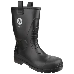 Amblers Safety FS90 Waterproof PVC Pull on Safety Rigger Boot Black