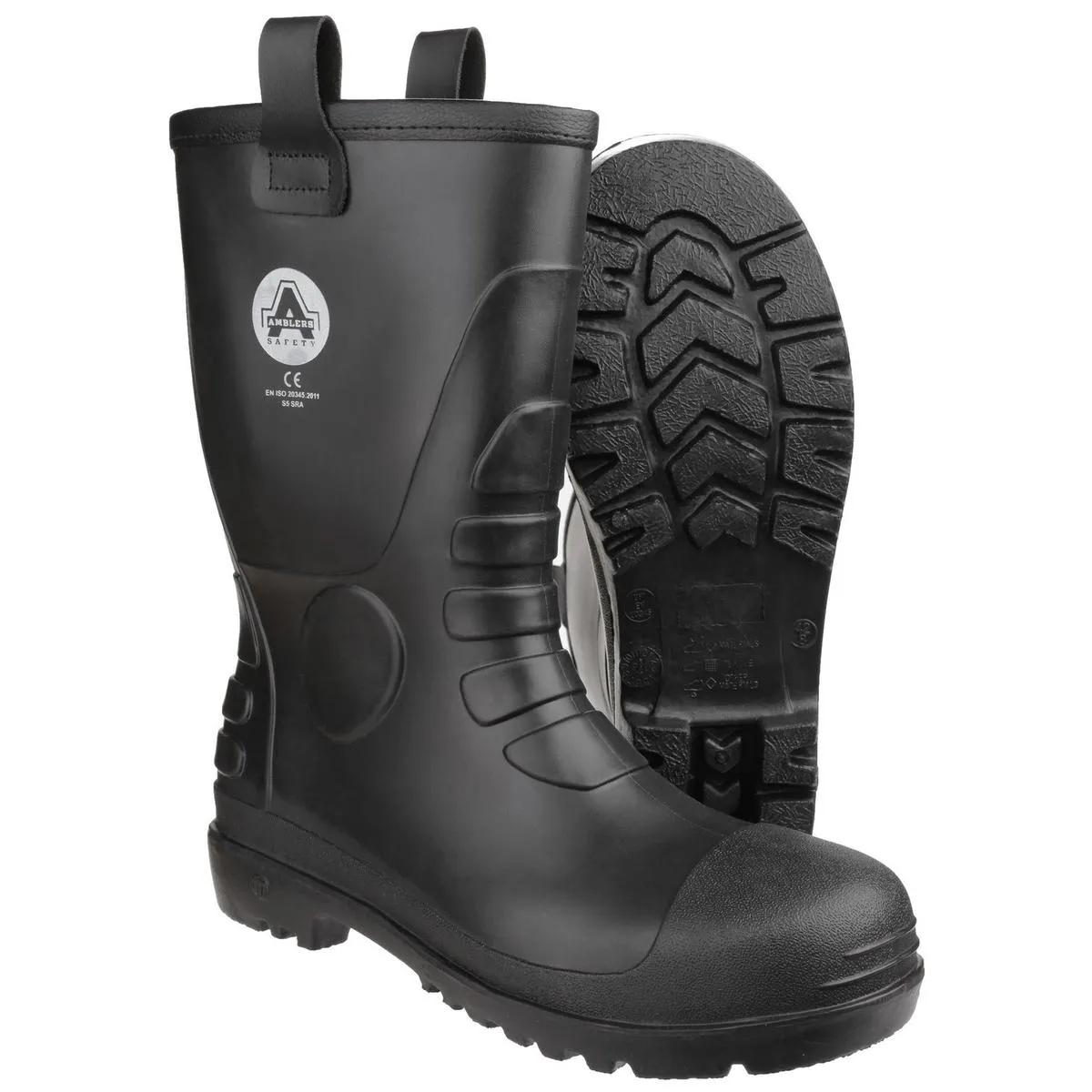 Amblers Safety FS90 Waterproof PVC Pull on Safety Rigger Boot Black