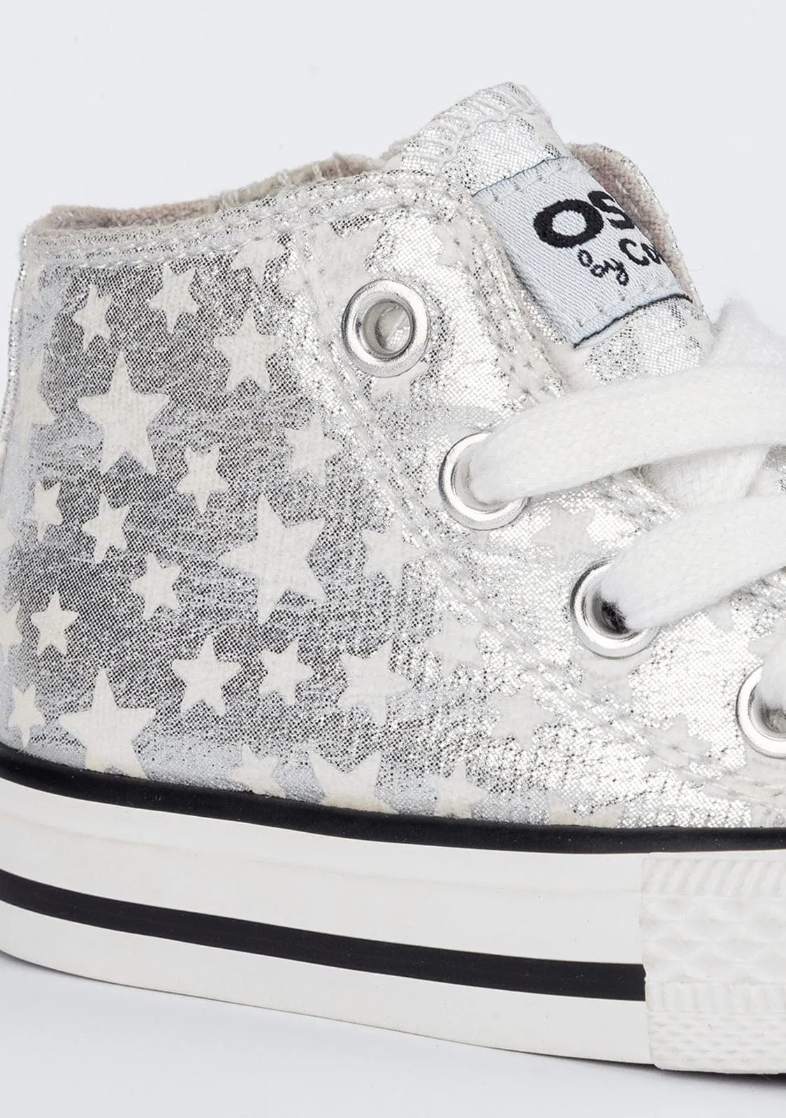 Baby's Silver Glows in the Dark Hi-Top Sneakers