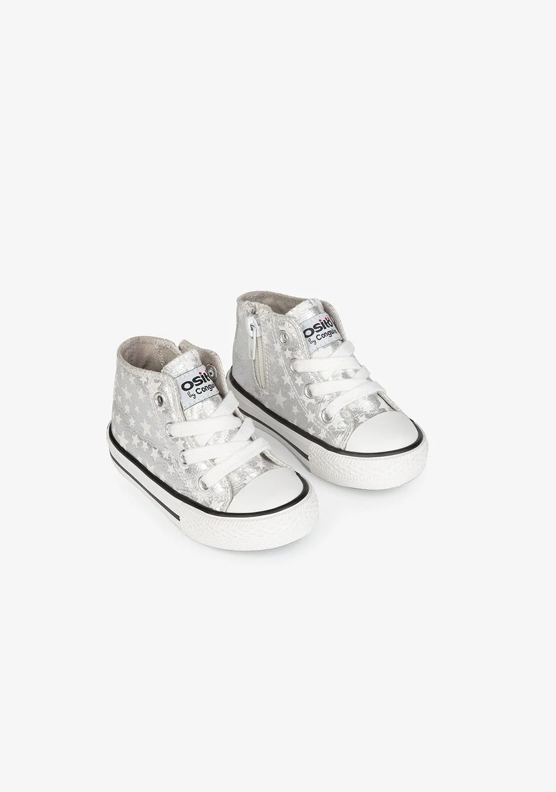 Baby's Silver Glows in the Dark Hi-Top Sneakers