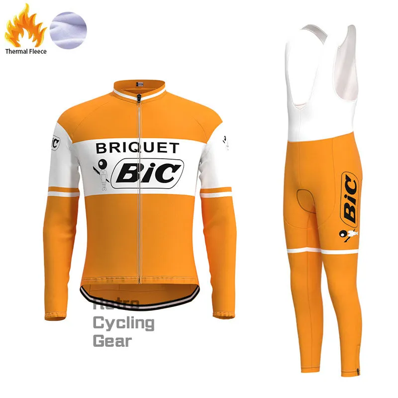 BIC Orange Fleece Retro Cycling Kits