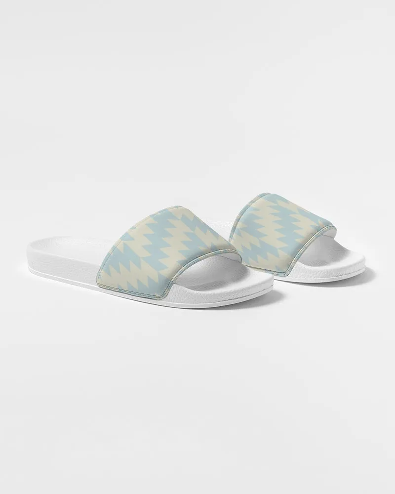 Blue Zig Zag Women's Slide Sandals