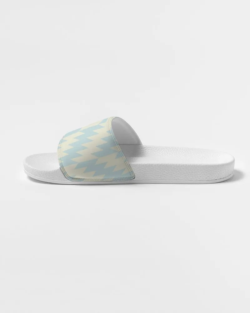 Blue Zig Zag Women's Slide Sandals