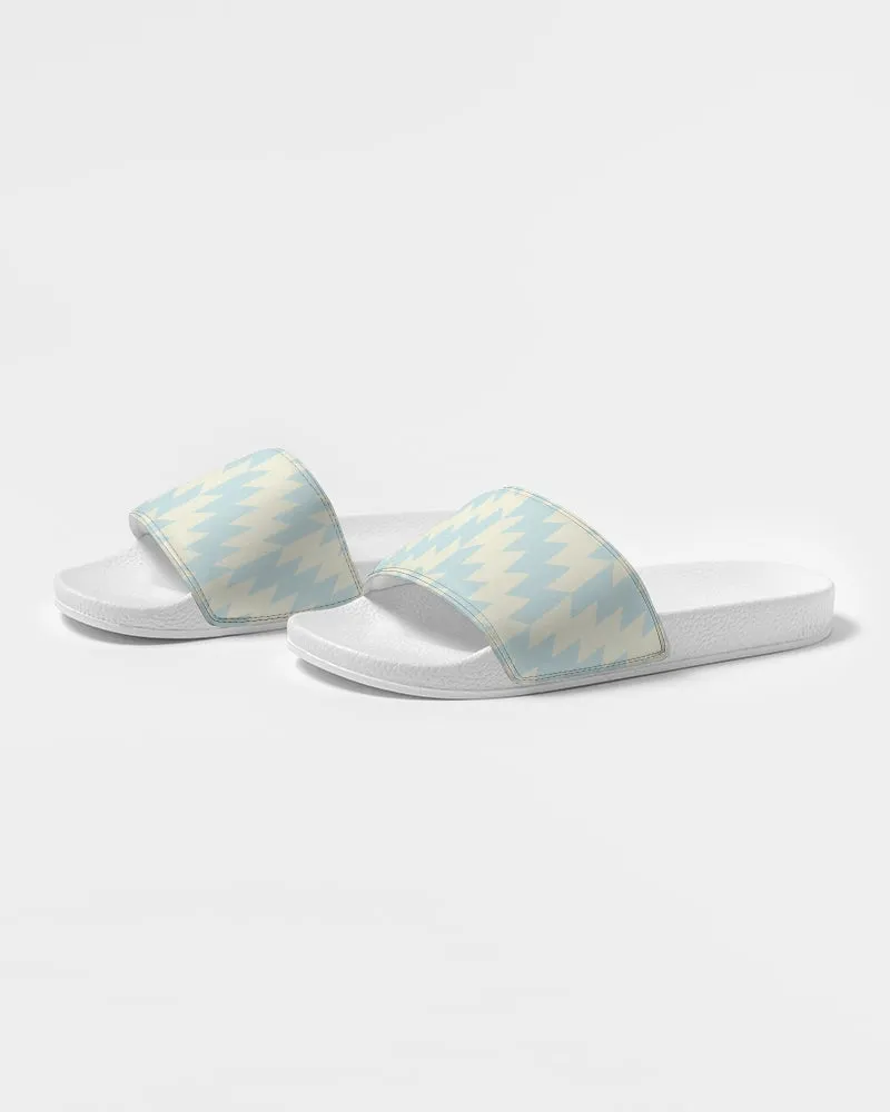 Blue Zig Zag Women's Slide Sandals