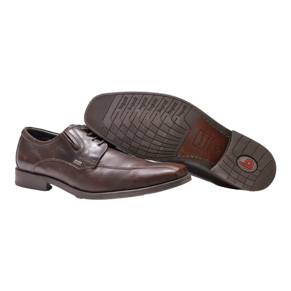 BUGATTI Oxford Shoes Brown Leather Mens UK 9