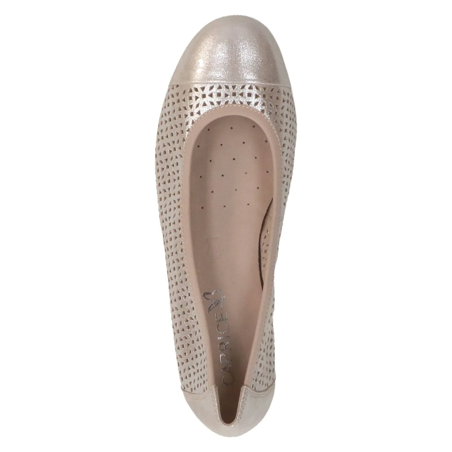 Caprice 9-22151-42 341 Ladies Taupe Metallic Leather Slip On Shoes