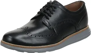 Cole Haan Grand Tour Wing Oxford Black Leather/Ironstone Lace Up Cutout Sneakers
