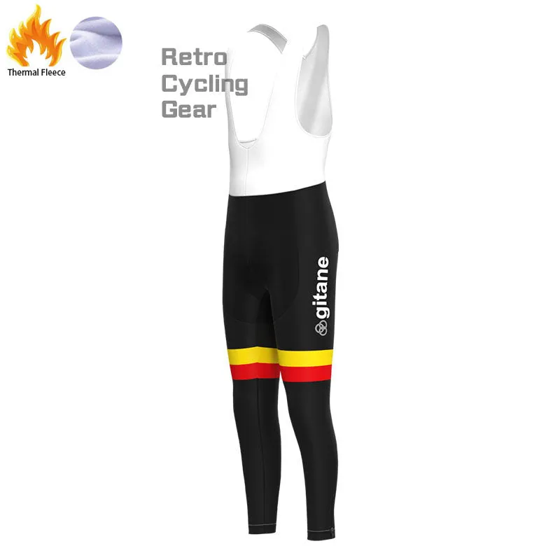 gitane Black-Red Fleece Retro Cycling Kits