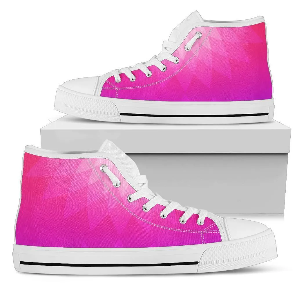 High Top Sneakers - Pink Graphic | Blush Pink Flat Shoes, Custom High Top Shoes, Patterned High Top Sneakers, High Top Sneakers for Women