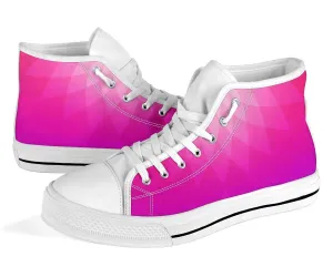 High Top Sneakers - Pink Graphic | Blush Pink Flat Shoes, Custom High Top Shoes, Patterned High Top Sneakers, High Top Sneakers for Women