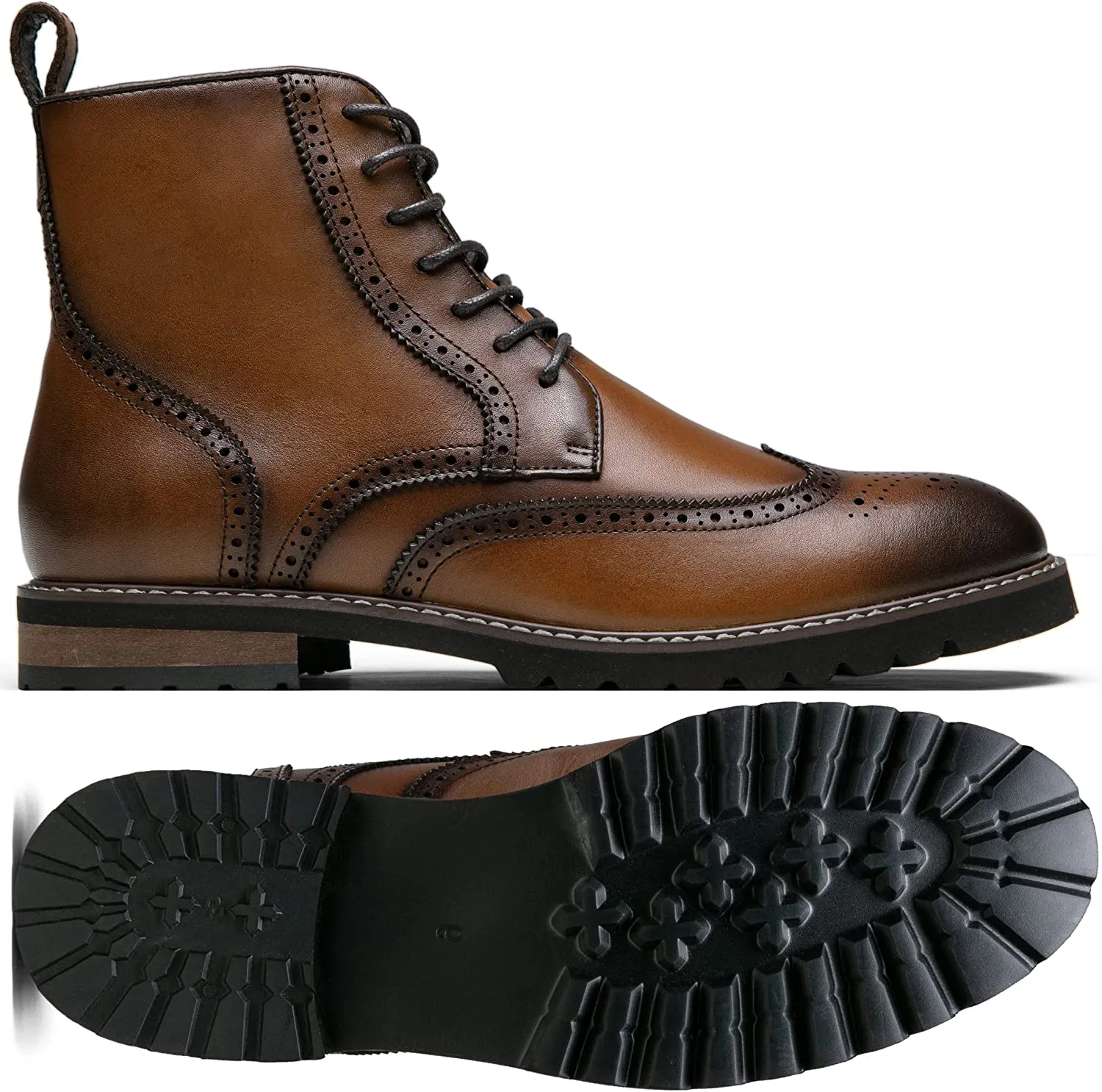 Men's Polished Leather Retro Oxford Boots