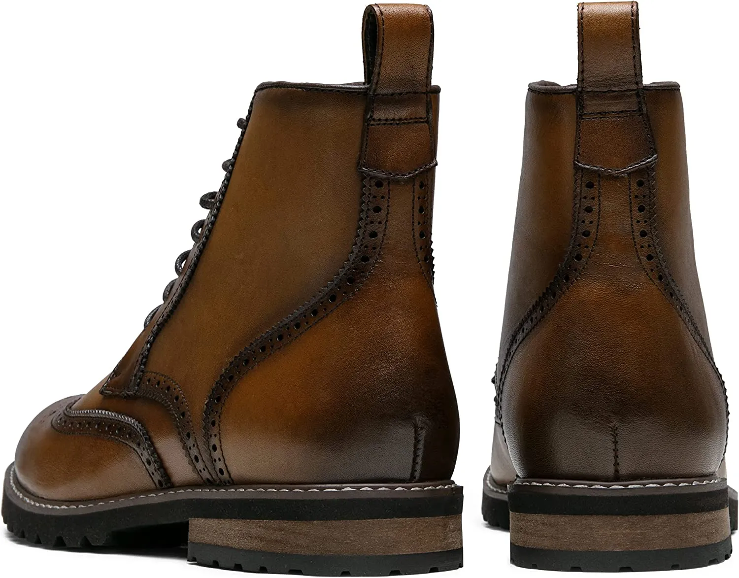 Men's Polished Leather Retro Oxford Boots