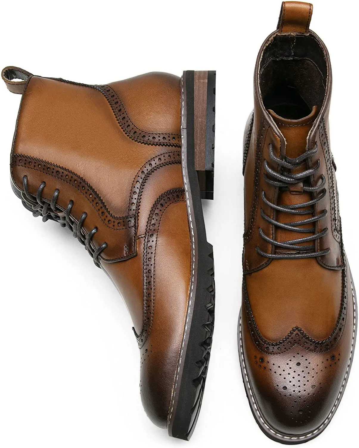 Men's Polished Leather Retro Oxford Boots