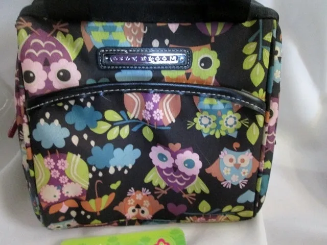 NEW NWT LILY BLOOM OWL COOLER Picnic Lunch Work Bird Sack Bag BLACK