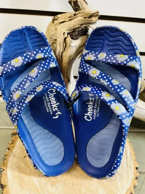 NEW Tony Little Cheeks Health Sandal Slides with Full Gel Footbed,  developed by fitness guru Tony Little to be the most comfortable support sandals in the world. Try them on and feel the difference! - Size 6 Purple