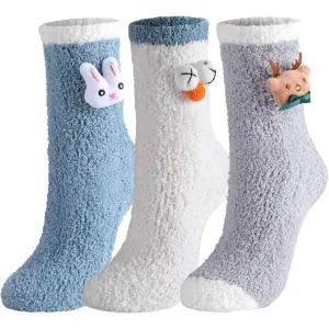 Pack Of 3 Fluffy Socks Women, Cozy Socks for Women Slipper Socks, Thick Women Super Warm Fluffy Socks for Women Winter Socks