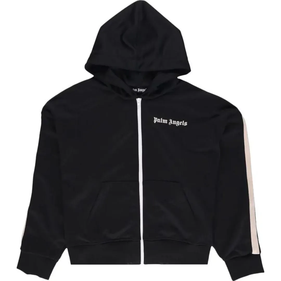 PALM ANGELS ZIPPED CLASSIC TRACK HOODIE BLACK