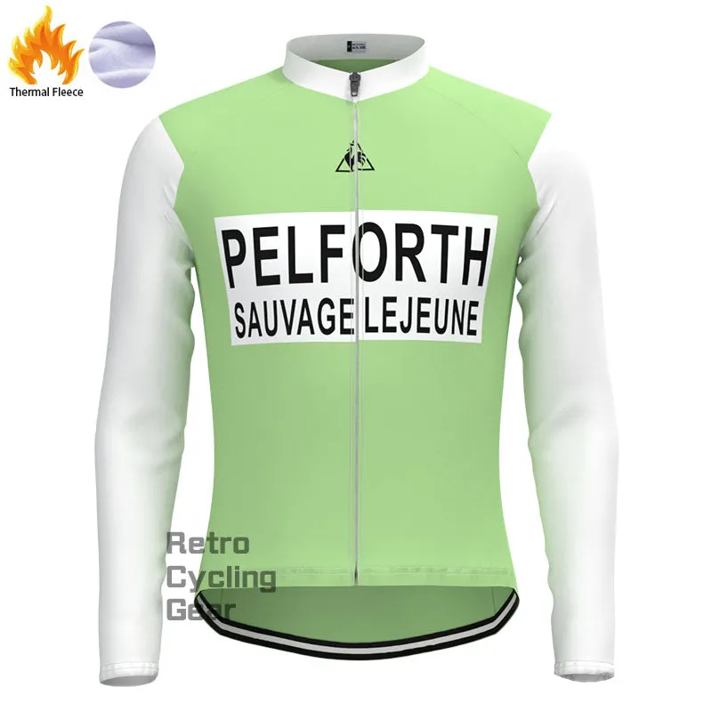 PELFORTH Mint Green Fleece Retro Cycling Kits