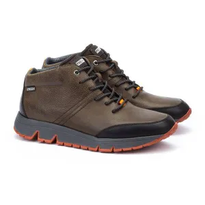 Pikolinos Men's Ferrol M9U-8069NOC1 Leather Sneaker Shoes Kaki Brown