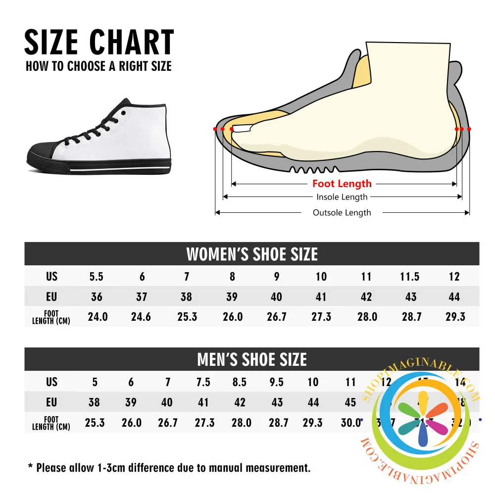 Rebel Hearts Ladies High Top Canvas Shoes