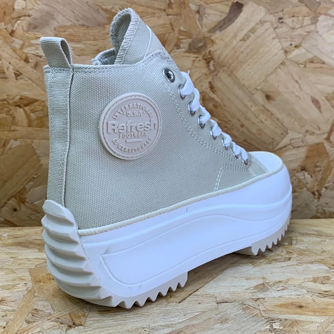 Refresh Womens Fashion High Top Trainers - Beige