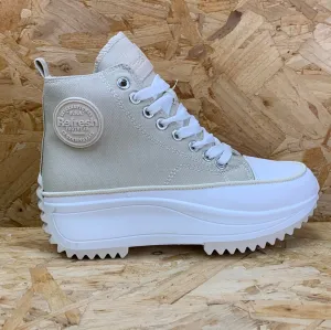Refresh Womens Fashion High Top Trainers - Beige