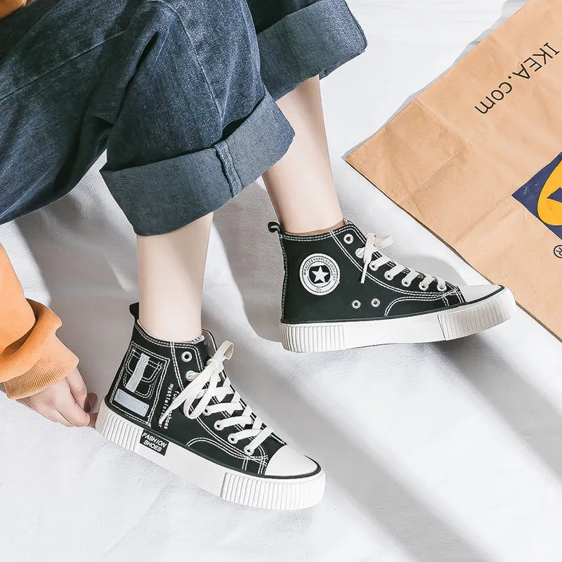 Slouchy Women's Small Pocket Spring Korean Canvas Shoes