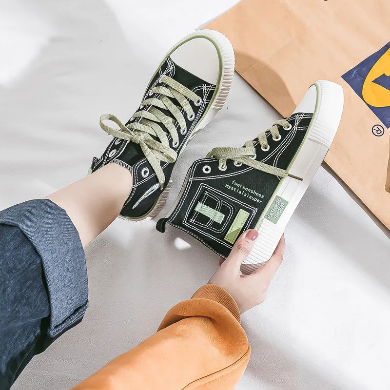 Slouchy Women's Small Pocket Spring Korean Canvas Shoes