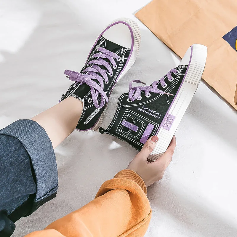 Slouchy Women's Small Pocket Spring Korean Canvas Shoes