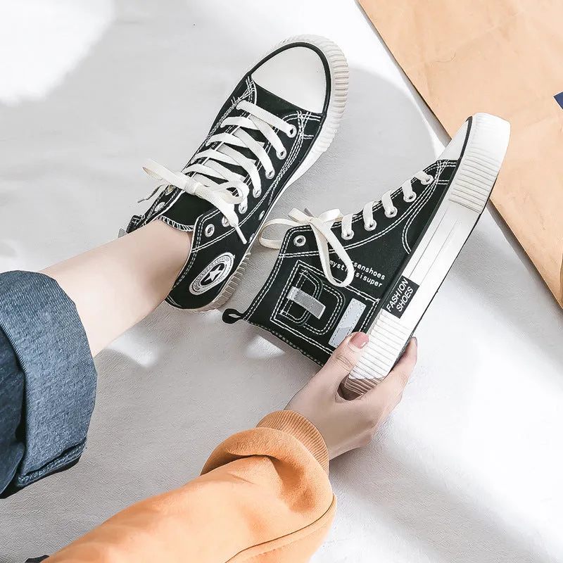 Slouchy Women's Small Pocket Spring Korean Canvas Shoes