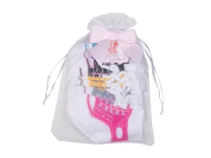 SNEAKER shoe-design socks. With faux shoelaces and anti-slip soles. 6 pairs. 12-24 months