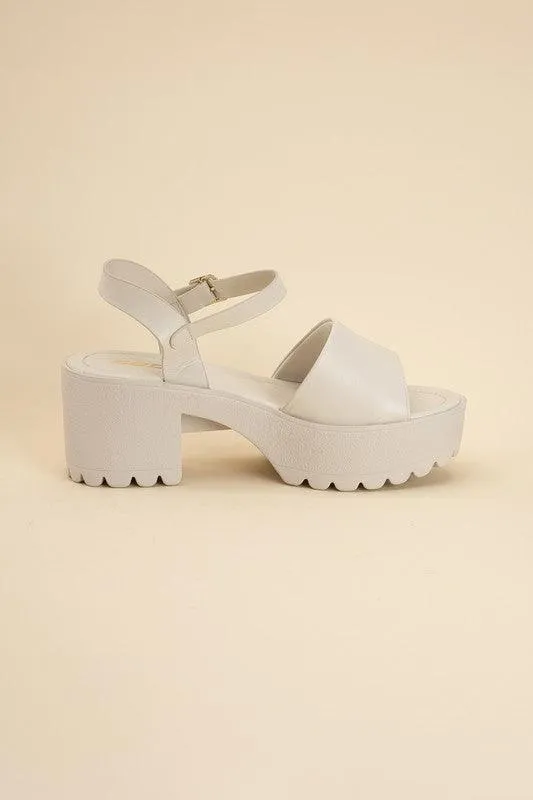 Stacie-S Platform Sandals Black White