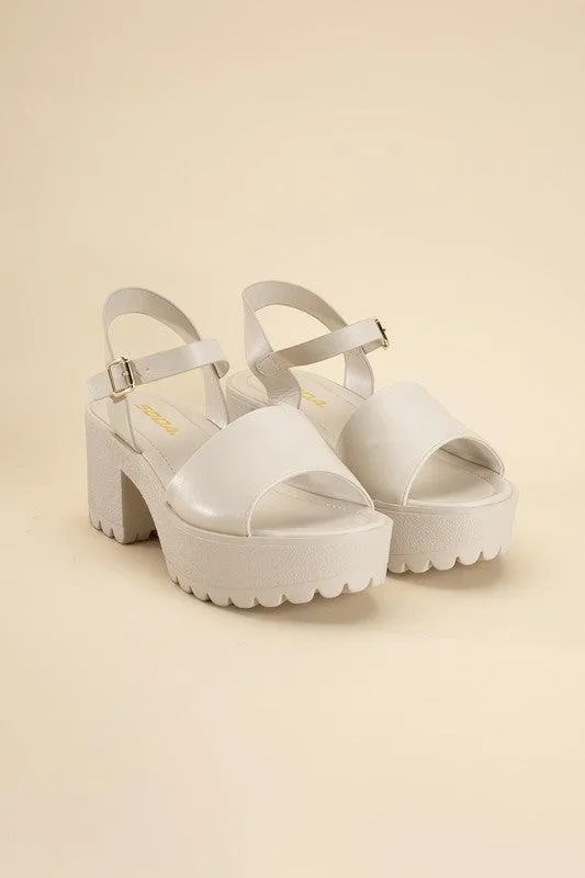 Stacie-S Platform Sandals Black White