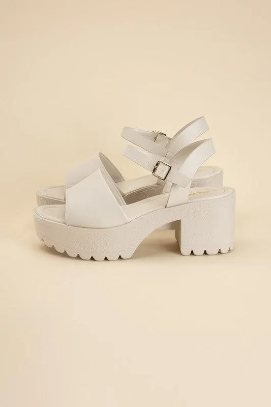 Stacie-S Platform Sandals Black White