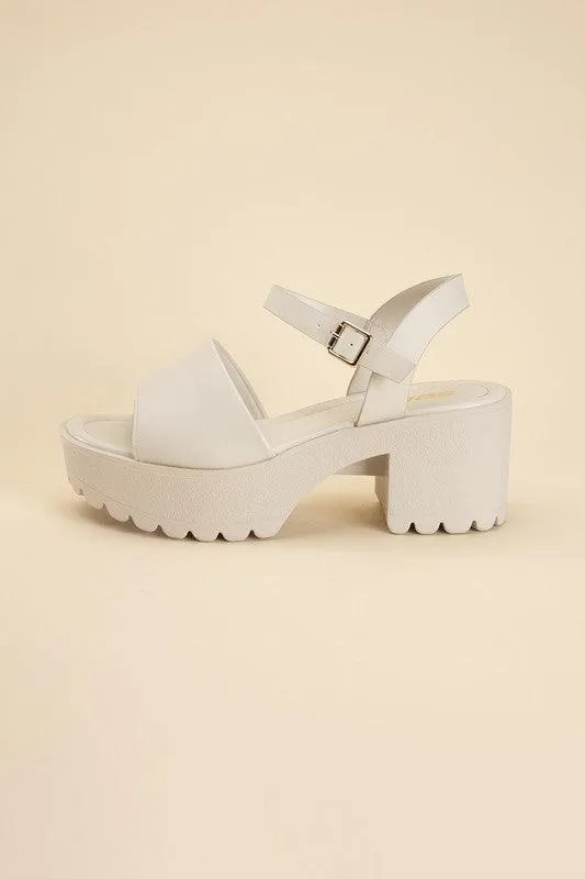 Stacie-S Platform Sandals Black White