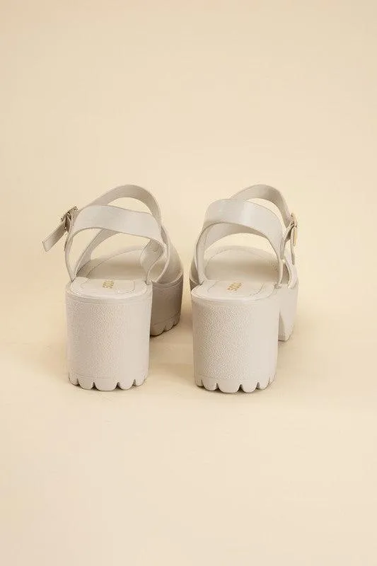 Stacie-S Platform Sandals Black White