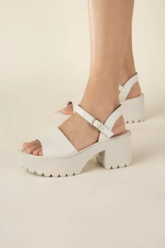 Stacie-S Platform Sandals Black White