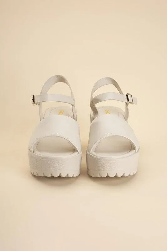 Stacie-S Platform Sandals Black White