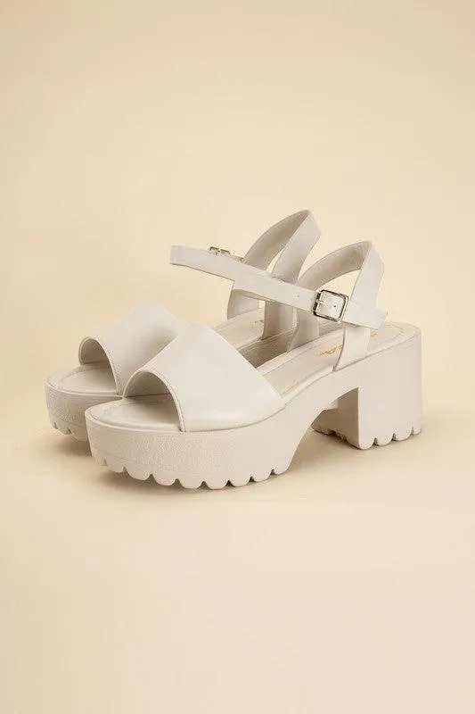 Stacie-S Platform Sandals Black White