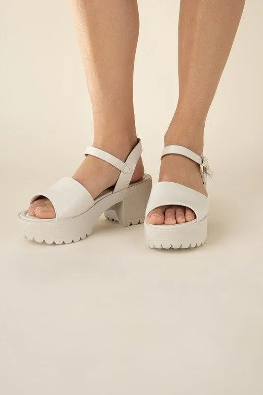 Stacie-S Platform Sandals Black White