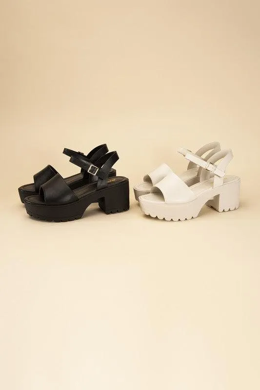Stacie-S Platform Sandals Black White