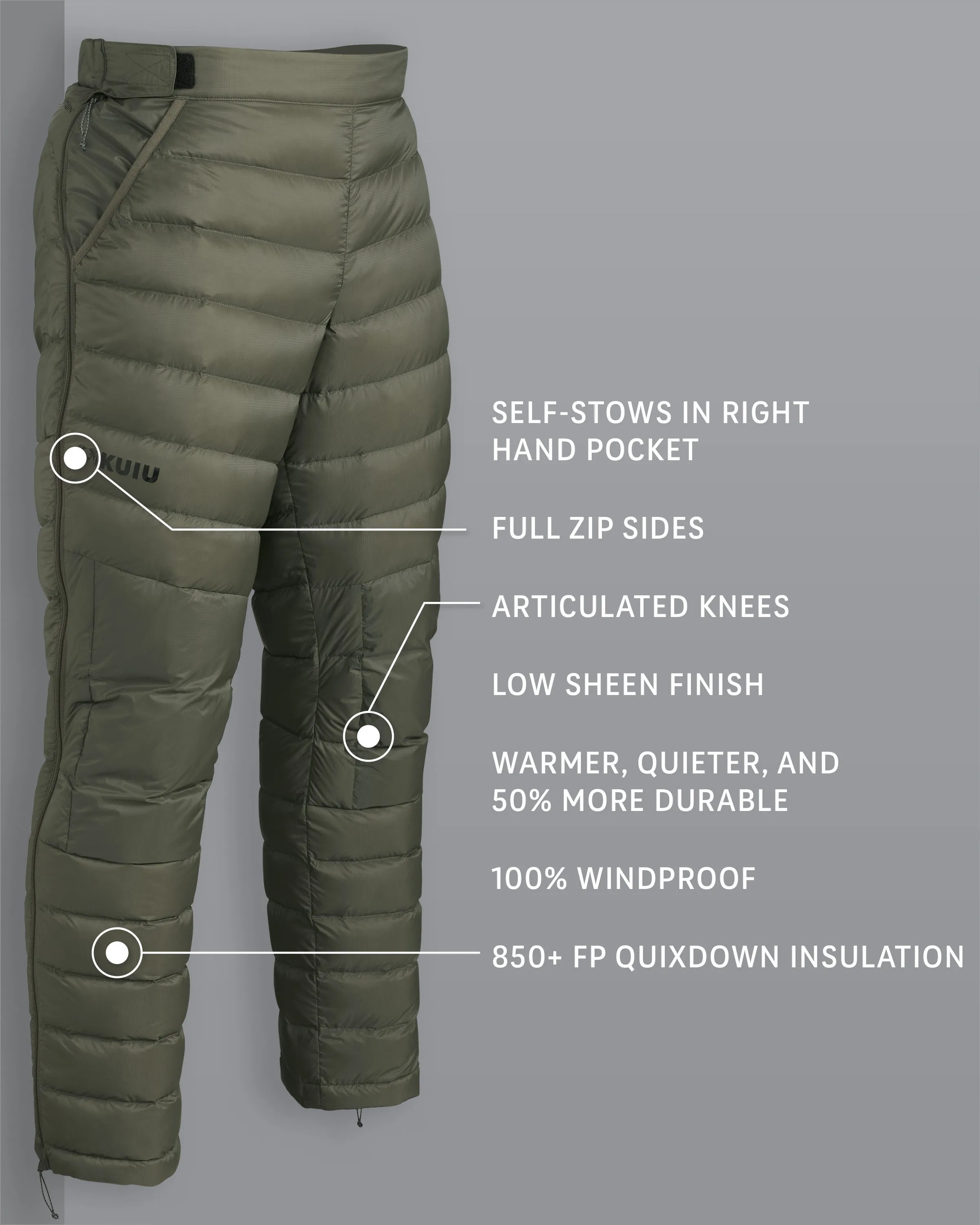 Super Down LT Pant | Ash